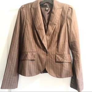 Apostrophe One Button Striped Blazer Size 4 NWT